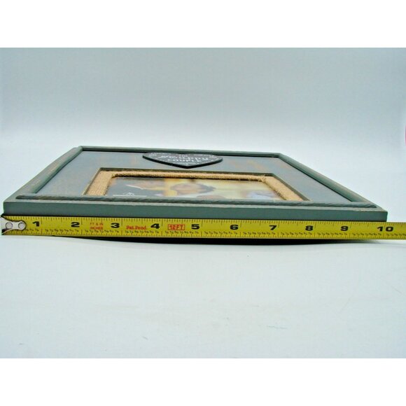 Distressed Wood Picture Frame Sage Green The Happy Couple 4X6 Photo Malden Int. - Picture 6 of 8